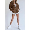 PRETTYGARDEN Women’s Fall Zip Up Hoodies Sweatshirts(Brown)
