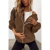 PRETTYGARDEN Women’s Fall Zip Up Hoodies Sweatshirts(Brown)