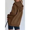 PRETTYGARDEN Women’s Fall Zip Up Hoodies Sweatshirts(Brown)