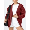 PRETTYGARDEN Women’s Fall Zip Up Hoodies Sweatshirts(Brown Red)