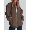 PRETTYGARDEN Women’s Fall Zip Up Hoodies Sweatshirts(Coffee)