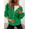 PRETTYGARDEN Women’s Fall Zip Up Hoodies Sweatshirts(Green)