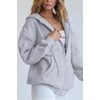 PRETTYGARDEN Women’s Fall Zip Up Hoodies Sweatshirts(Grey)