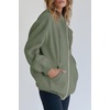 PRETTYGARDEN Women’s Fall Zip Up Hoodies Sweatshirts(Grey Green)