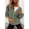 PRETTYGARDEN Women’s Fall Zip Up Hoodies Sweatshirts(Grey Green)