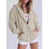PRETTYGARDEN Women’s Fall Zip Up Hoodies Sweatshirts(Grey Khaki)
