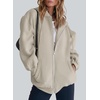 PRETTYGARDEN Women’s Fall Zip Up Hoodies Sweatshirts(Grey Khaki)
