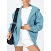 PRETTYGARDEN Women’s Fall Zip Up Hoodies Sweatshirts(Lake Blue)