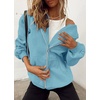 PRETTYGARDEN Women’s Fall Zip Up Hoodies Sweatshirts(Lake Blue)