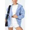 PRETTYGARDEN Women’s Fall Zip Up Hoodies Sweatshirts(Light Blue)