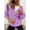 PRETTYGARDEN Women’s Fall Zip Up Hoodies Sweatshirts(Light Purple)