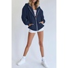 PRETTYGARDEN Women’s Fall Zip Up Hoodies Sweatshirts(Navy)