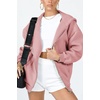 PRETTYGARDEN Women’s Fall Zip Up Hoodies Sweatshirts(Pink)