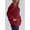 PRETTYGARDEN Women’s Fall Zip Up Hoodies Sweatshirts(Red)