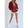 PRETTYGARDEN Women’s Fall Zip Up Hoodies Sweatshirts(Red)
