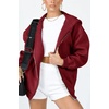 PRETTYGARDEN Women’s Fall Zip Up Hoodies Sweatshirts(Red)