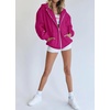 PRETTYGARDEN Women’s Fall Zip Up Hoodies Sweatshirts(Rose Red)
