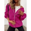 PRETTYGARDEN Women’s Fall Zip Up Hoodies Sweatshirts(Rose Red)