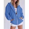PRETTYGARDEN Women’s Fall Zip Up Hoodies Sweatshirts(Sky Blue)