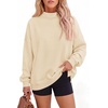 PRETTYGARDEN Womens Mock Neck Sweatshirt Oversized Pullover(Apricot)