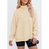 PRETTYGARDEN Womens Mock Neck Sweatshirt Oversized Pullover(Apricot)