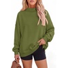 PRETTYGARDEN Womens Mock Neck Sweatshirt Oversized Pullover(Army Green)