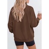 PRETTYGARDEN Womens Mock Neck Sweatshirt Oversized Pullover(Brown)