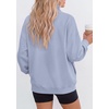 PRETTYGARDEN Womens Mock Neck Sweatshirt Oversized Pullover(Light Blue)
