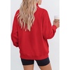 PRETTYGARDEN Womens Mock Neck Sweatshirt Oversized Pullover(Red)