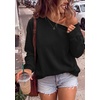 PRETTYGARDEN Womens Off The Shoulder Sweatshirt Fall Long Sleeve Tops(Black)