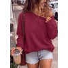 PRETTYGARDEN Womens Off The Shoulder Sweatshirt Fall Long Sleeve Tops(Wine Red)