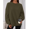 PRETTYGARDEN Womens Oversized Crewneck Sweatshirt(Army Green)