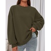 PRETTYGARDEN Womens Oversized Crewneck Sweatshirt(Army Green)