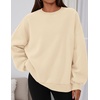 PRETTYGARDEN Womens Oversized Crewneck Sweatshirt(Beige)