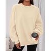 PRETTYGARDEN Womens Oversized Crewneck Sweatshirt(Beige)