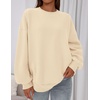 PRETTYGARDEN Womens Oversized Crewneck Sweatshirt(Beige)