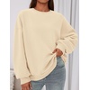 PRETTYGARDEN Womens Oversized Crewneck Sweatshirt(Beige)