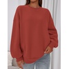 PRETTYGARDEN Womens Oversized Crewneck Sweatshirt(Brick Red)