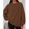 PRETTYGARDEN Womens Oversized Crewneck Sweatshirt(Brown)