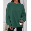 PRETTYGARDEN Womens Oversized Crewneck Sweatshirt(Dark Green)