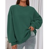 PRETTYGARDEN Womens Oversized Crewneck Sweatshirt(Dark Green)