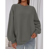 PRETTYGARDEN Womens Oversized Crewneck Sweatshirt(Dark Grey)