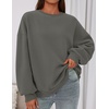 PRETTYGARDEN Womens Oversized Crewneck Sweatshirt(Dark Grey)