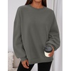 PRETTYGARDEN Womens Oversized Crewneck Sweatshirt(Dark Grey)
