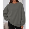 PRETTYGARDEN Womens Oversized Crewneck Sweatshirt(Dark Grey)
