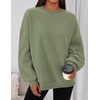 PRETTYGARDEN Womens Oversized Crewneck Sweatshirt(Forest Green)