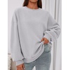 PRETTYGARDEN Womens Oversized Crewneck Sweatshirt(Grey)