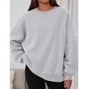 PRETTYGARDEN Womens Oversized Crewneck Sweatshirt(Grey)