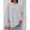 PRETTYGARDEN Womens Oversized Crewneck Sweatshirt(Grey)