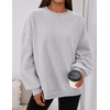 PRETTYGARDEN Womens Oversized Crewneck Sweatshirt(Grey)
